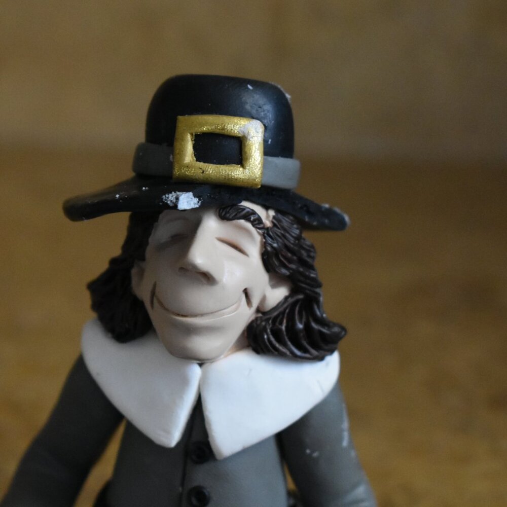 2 D Manning Thanksgiving Shelf Sitter Pilgrims Man Woman Clay Figure Statue Set - Picture 10 of 16